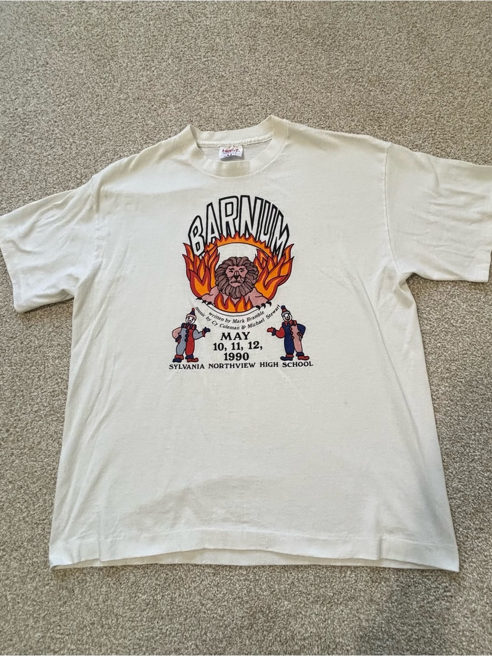 Vintage 1990 Barnum High School Musical Theatre Graphic Single Stitch T